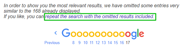 repeat the search with the omitted results